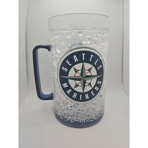 NEW Seattle Mariners Logo Freezer Mug Gel Lined Beer Mug Clear 7.5" Duck House